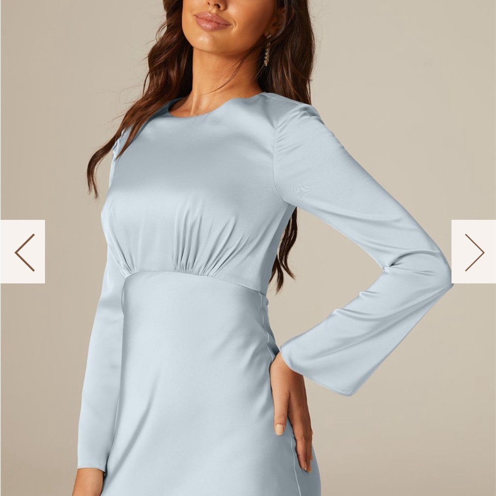 Brand New AW BRIDAL Blue Satin dress - Picture 3 of 7